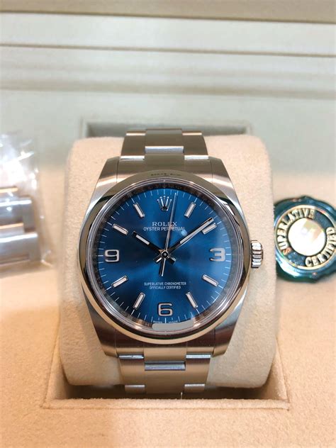 rolex 36mm oyster perpetual 116000 blue|rolex oyster perpetual price list.